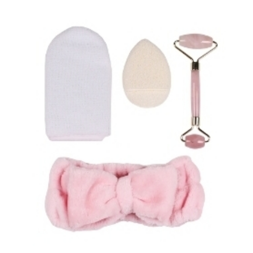 FREE SHIPPING ☆Fabfitfun NEW 4 piece beauty set pink quartz facial roller